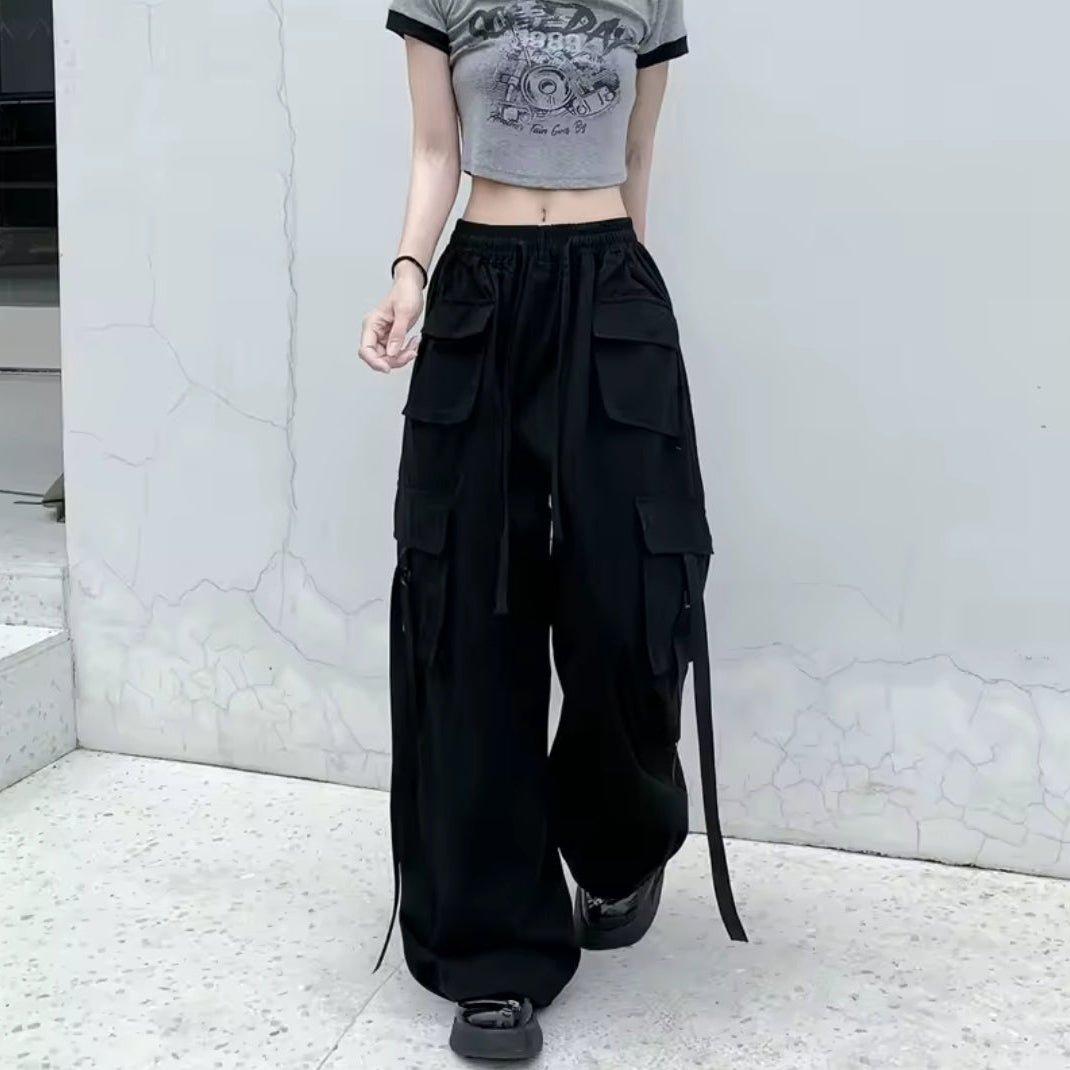 Lore Pantalones Cargo Hip Hop Unisex – Pierna Ancha & Estilo Streetwear