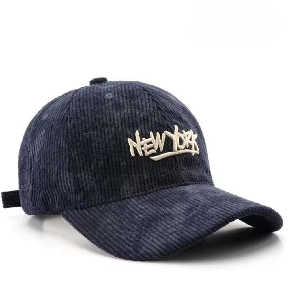 Gorra de béisbol bordada con letras en estilo pana vintage