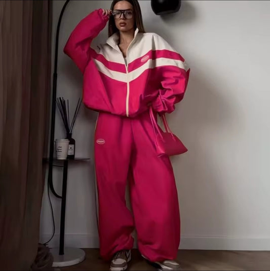 Mamen   Conjunto de dos piezas estilo streetwear para mujer – Primavera/Otoño