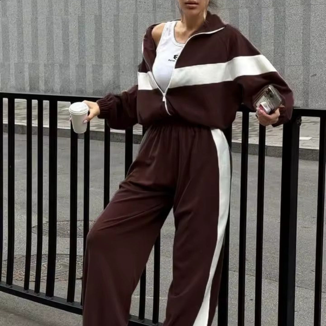 Patricia   Conjunto de cárdigan y pantalón con cremallera para mujer – 2 piezas