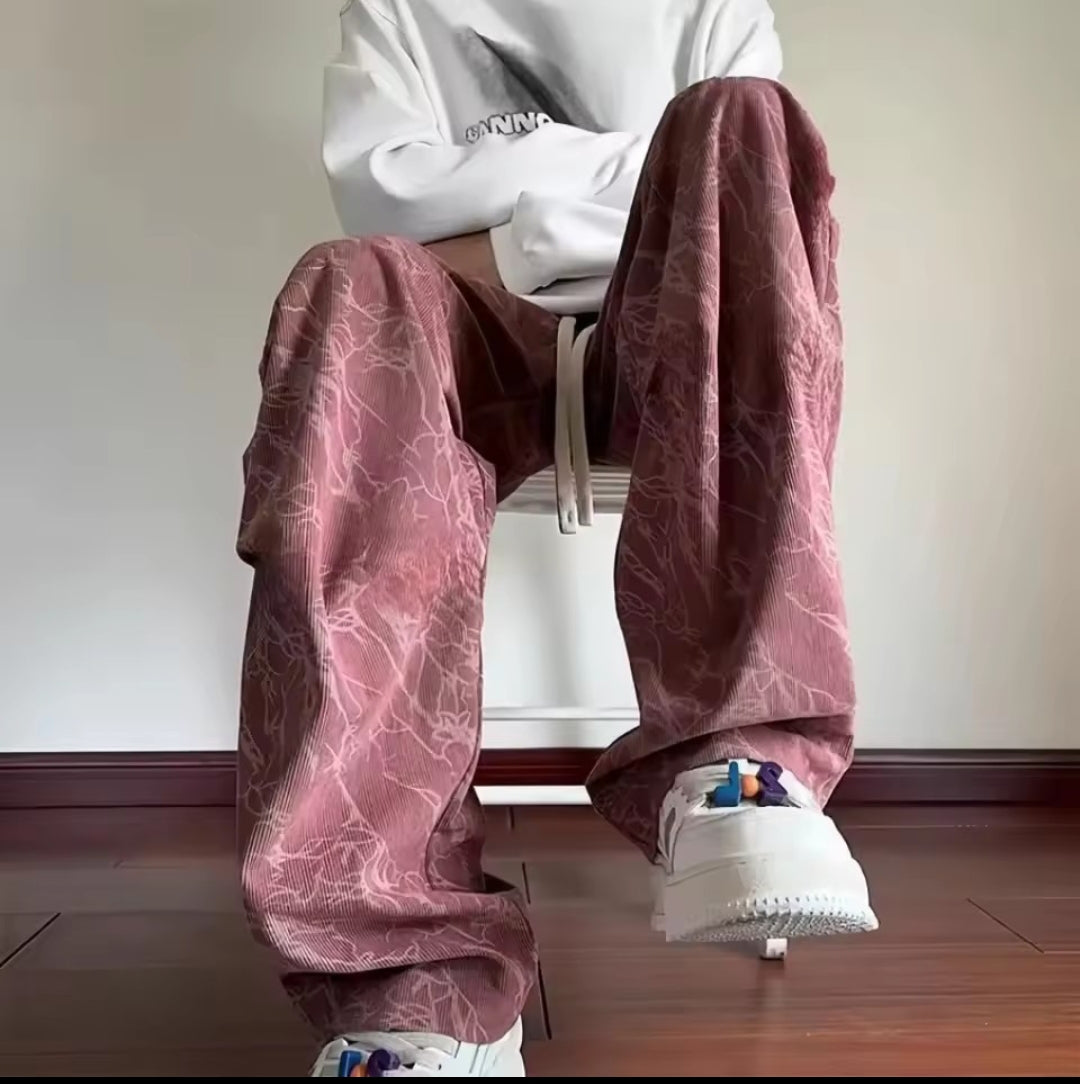 Adri    Pantalones de Pana Retro para Hombre – Streetwear Oversize Hip-Hop