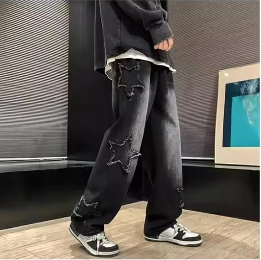 Sergio   Jeans Hip-Hop con Diseño de Estrella para Hombre – Streetwear Oversize