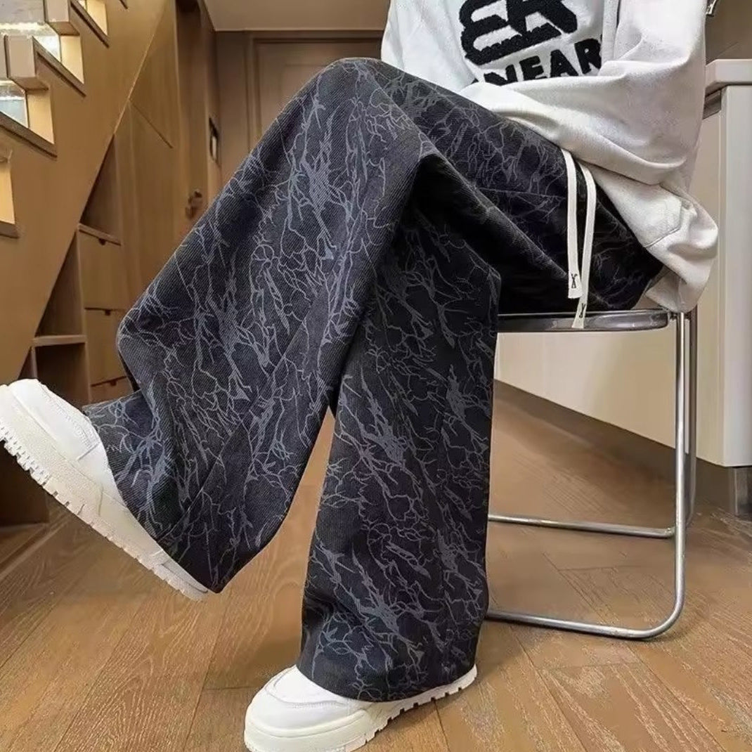 Adri    Pantalones de Pana Retro para Hombre – Streetwear Oversize Hip-Hop
