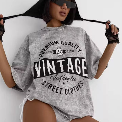 Monica Camiseta Vintage Oversize Mujer
