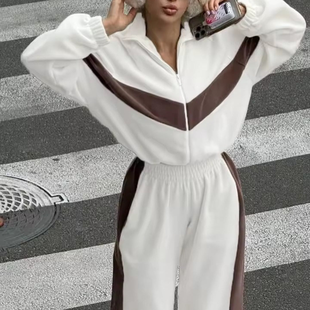 Patricia   Conjunto de cárdigan y pantalón con cremallera para mujer – 2 piezas