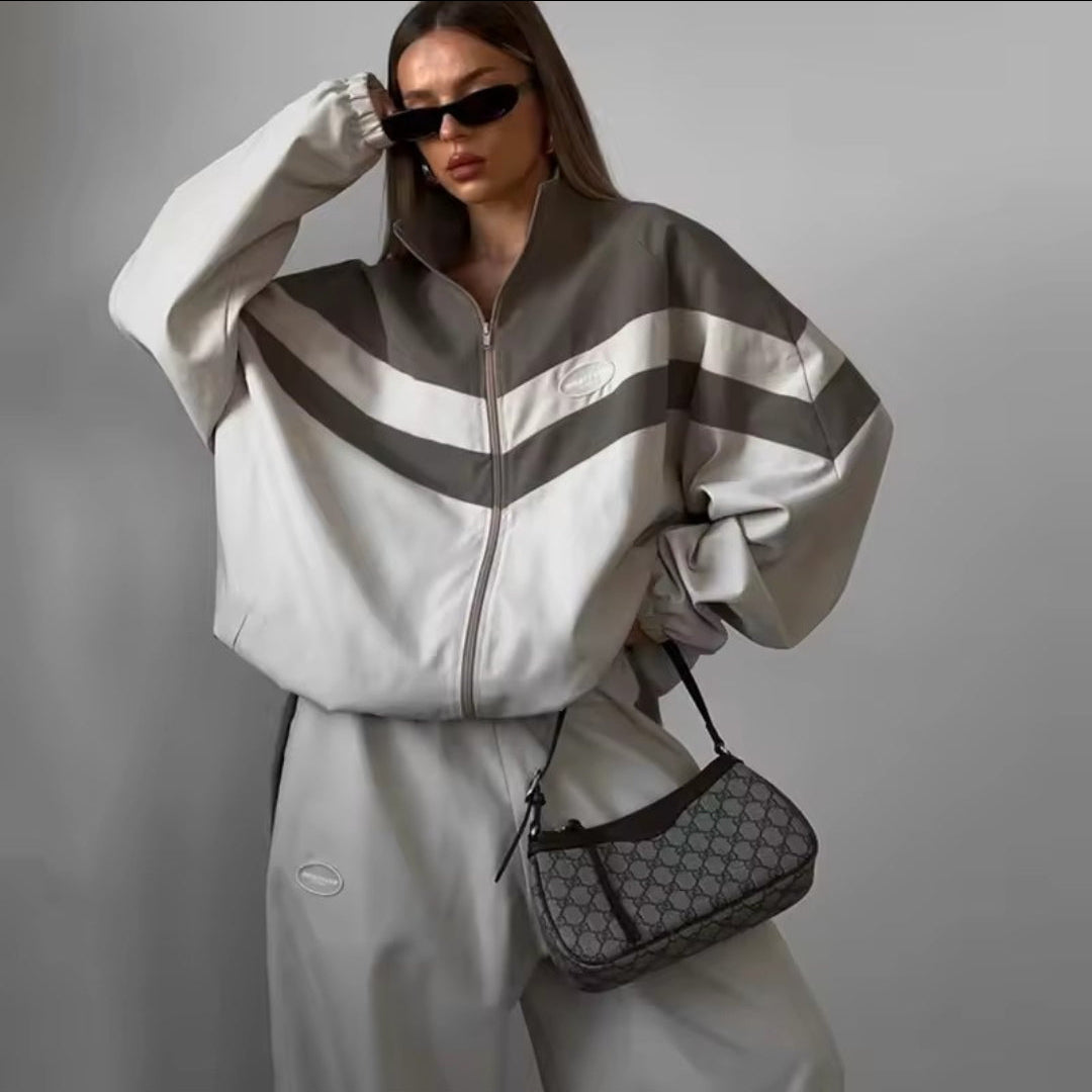 Mamen   Conjunto de dos piezas estilo streetwear para mujer – Primavera/Otoño