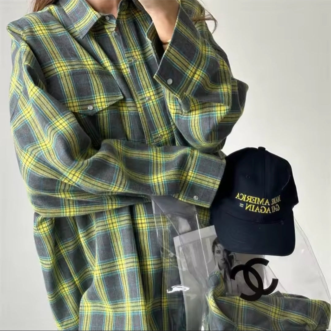 Isa Camisa Vintage a Cuadros Mujer
