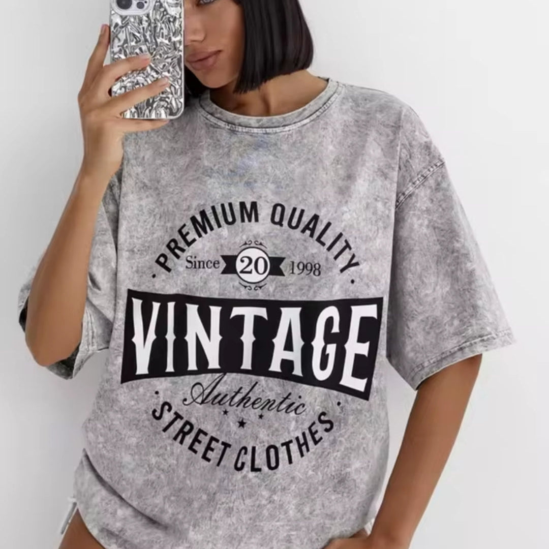 Monica Camiseta Vintage Oversize Mujer