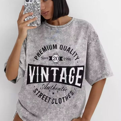 Monica Camiseta Vintage Oversize Mujer
